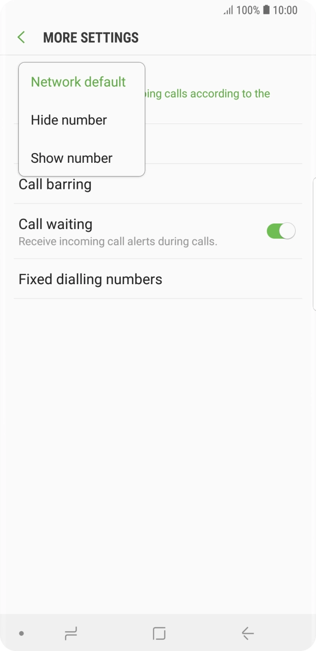 Press Show number to turn on caller identification.