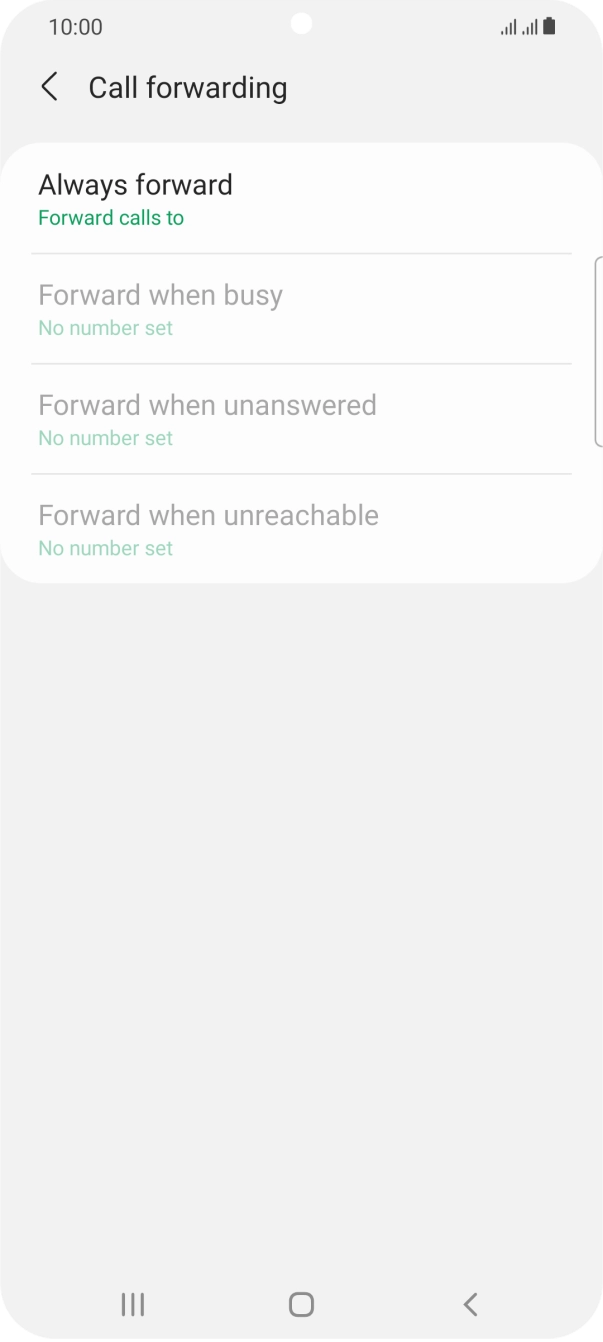 Press the required divert type. Press the required divert type.