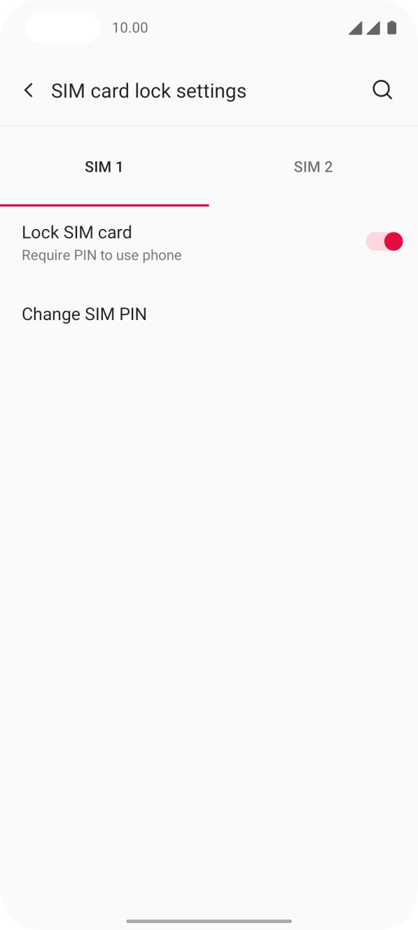 Press the required SIM.