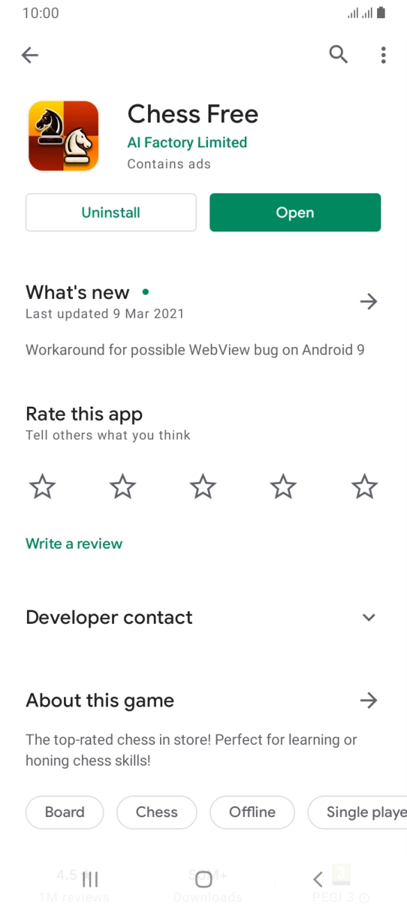 Press Uninstall.