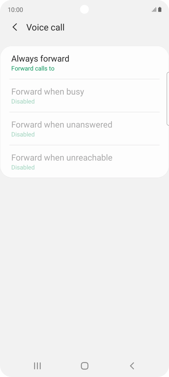 Press the required divert type. Press the required divert type.