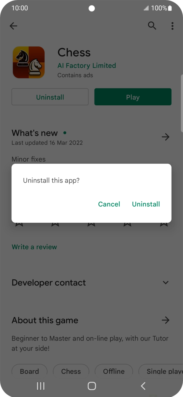 Press Uninstall.