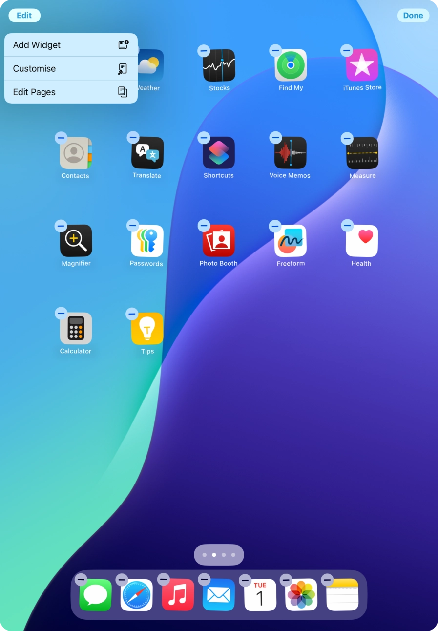Press Add Widget.