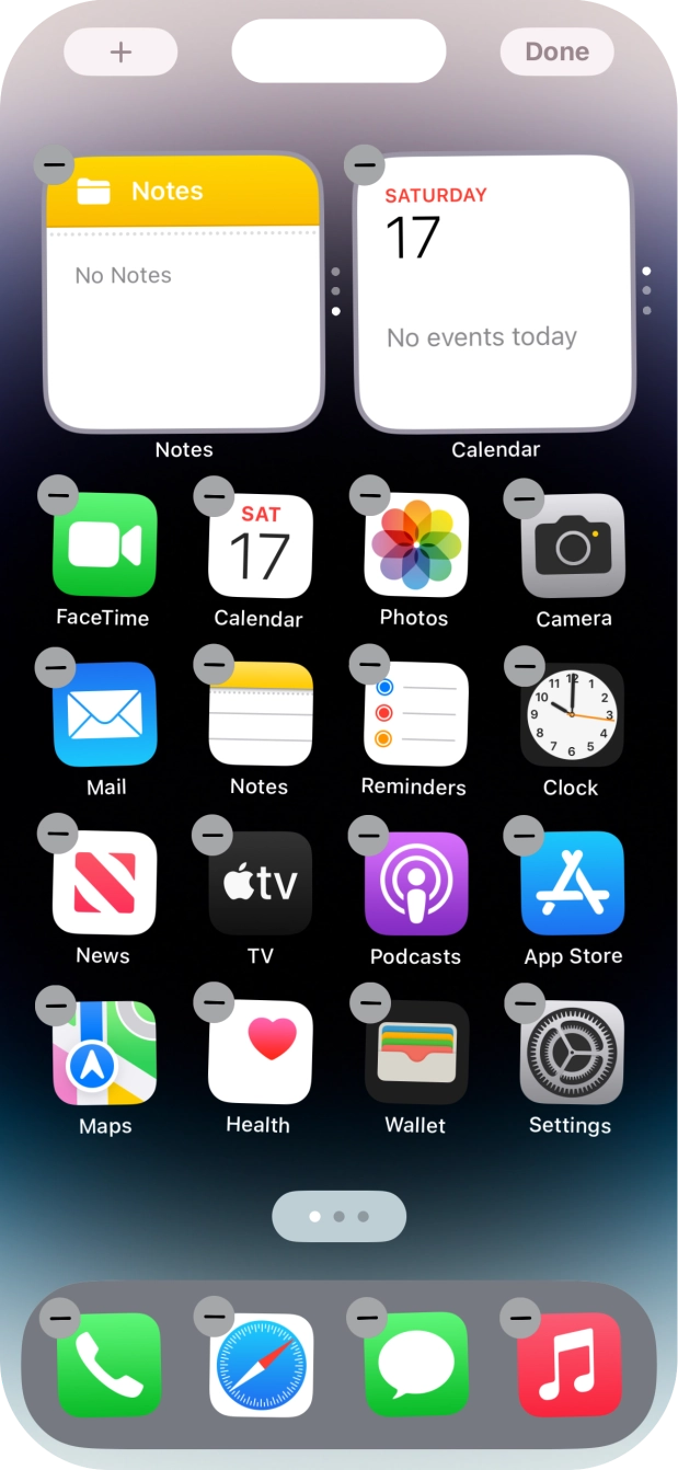 Press the home screen icon. Press the home screen icon.