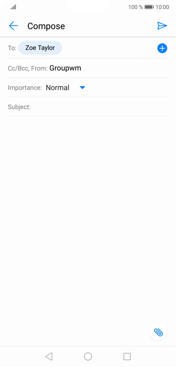 Press the field next to 'Subject' and key in the required subject.
