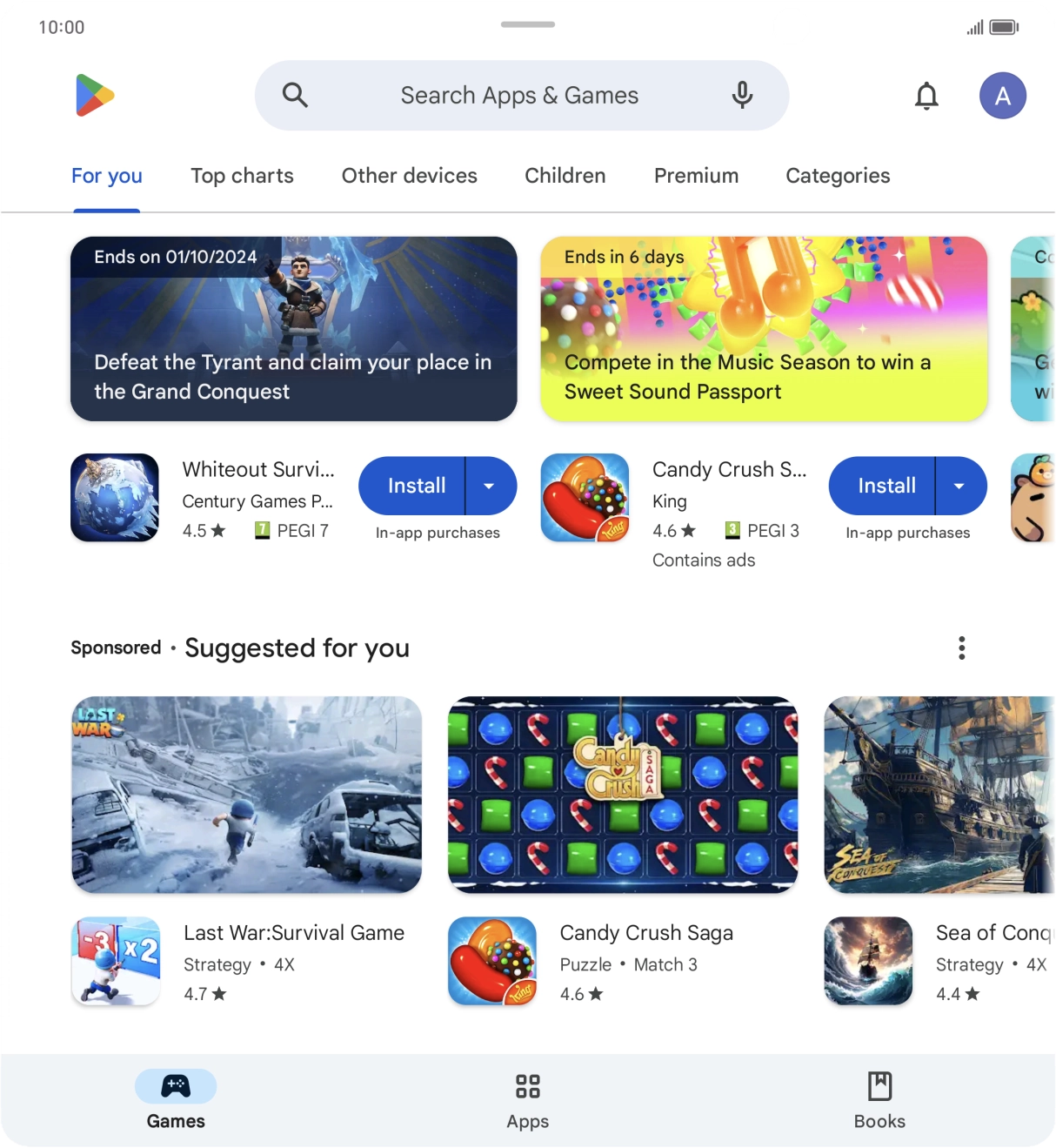 Press the profile icon.
