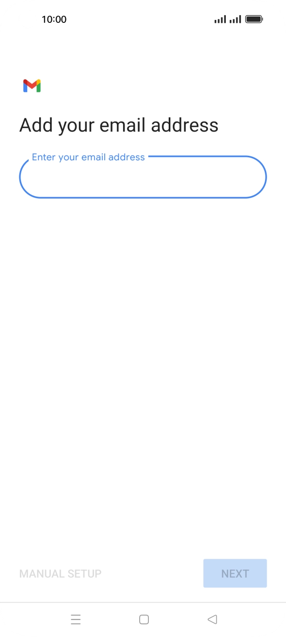 Press the field below 'Enter your email address' and key in your email address.