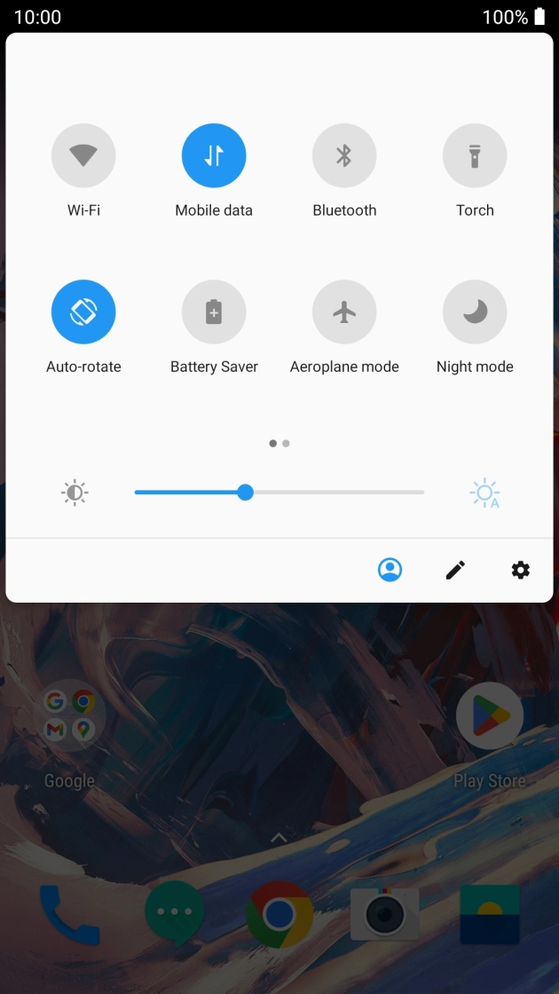 Press the settings icon.