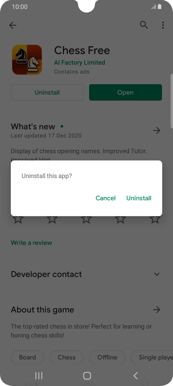 Press Uninstall.