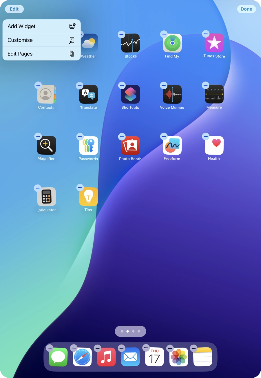 Press Add Widget.
