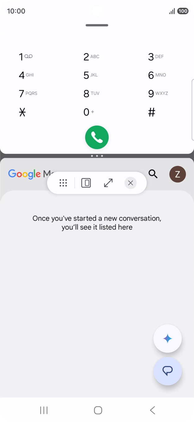 Press the end icon. Press the end icon.