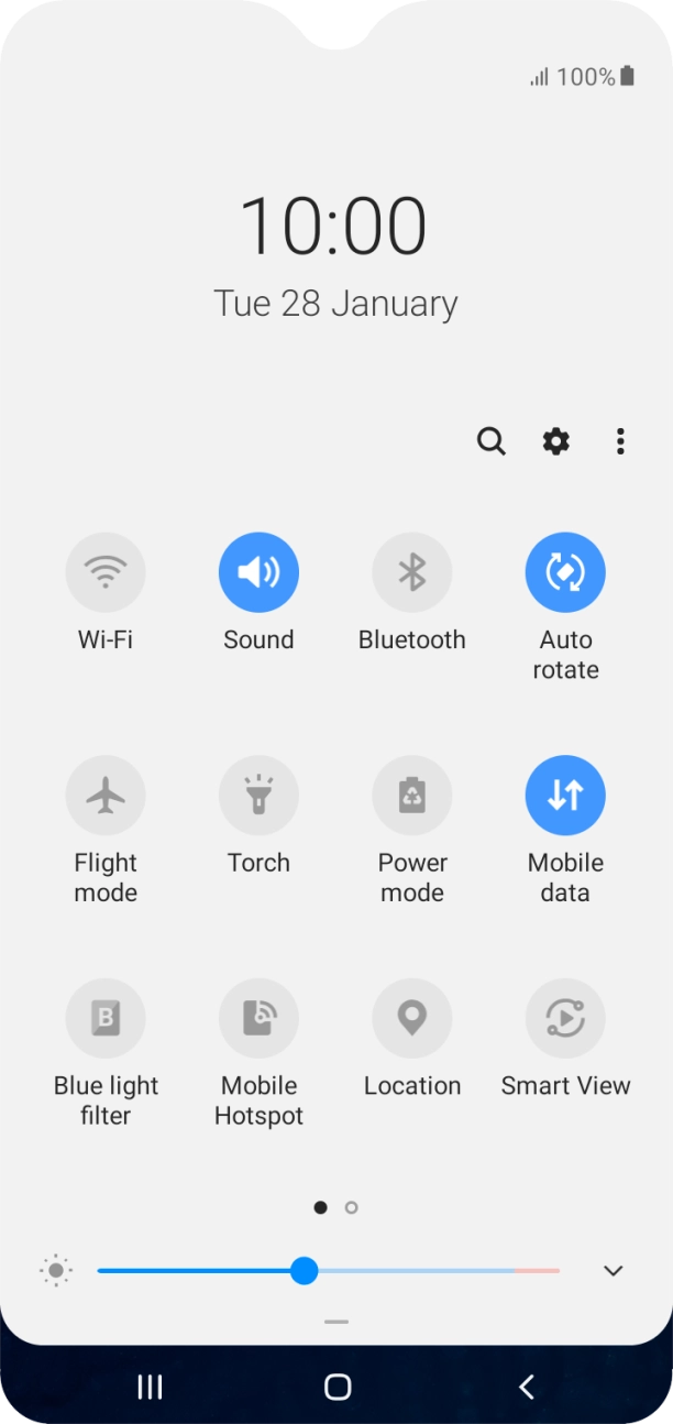 Press the settings icon. Press the settings icon.