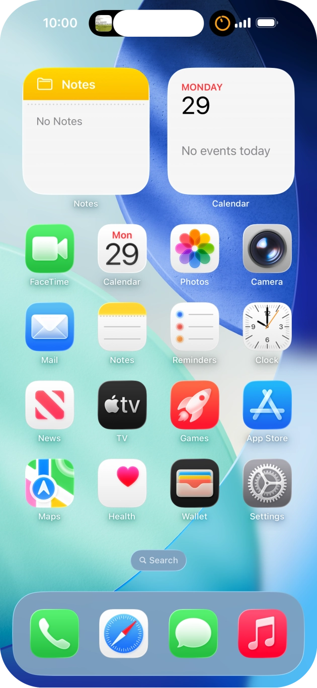 If you have a running application in Dynamic Island, it will appear at the top of the screen.