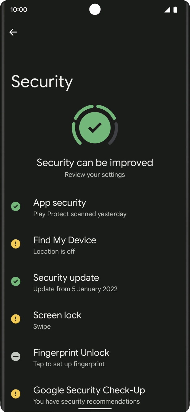 Press Fingerprint Unlock.