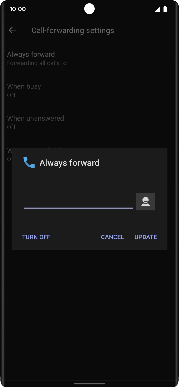 Press TURN OFF.