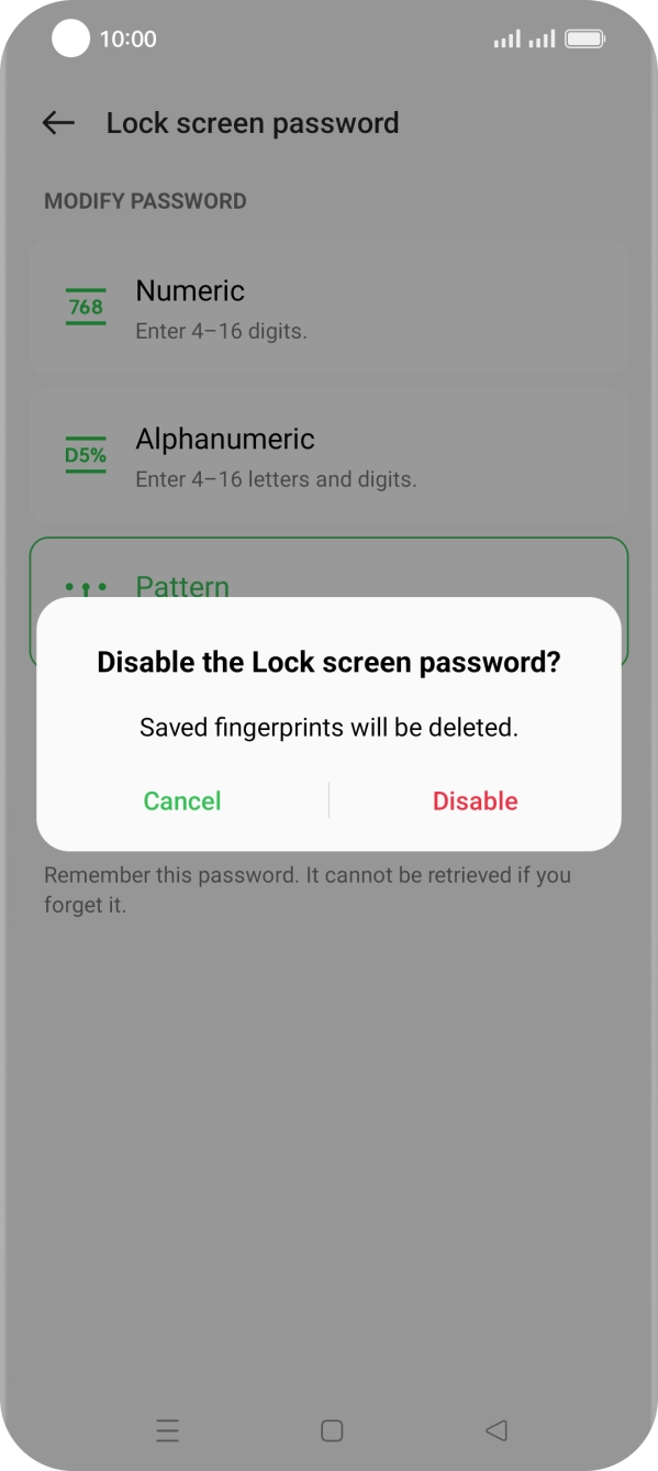 Press Disable and key in the additional phone lock code you created earlier. Press Disable and key in the additional phone lock code you created earlier.