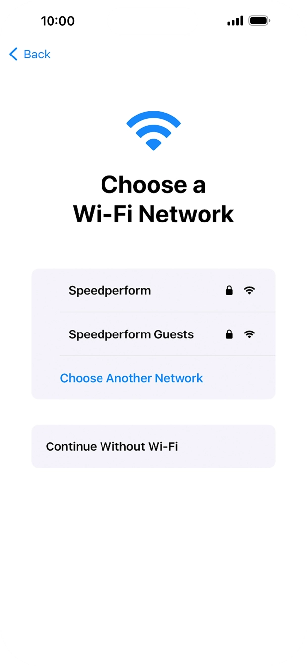 Press the required WiFi network.