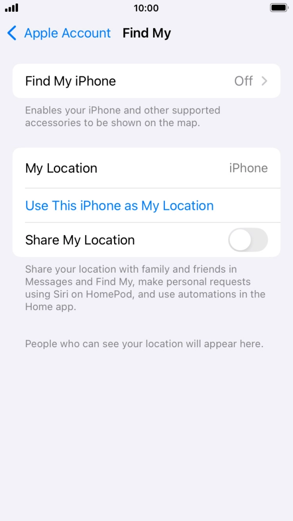 Press Find My iPhone. Press Find My iPhone.