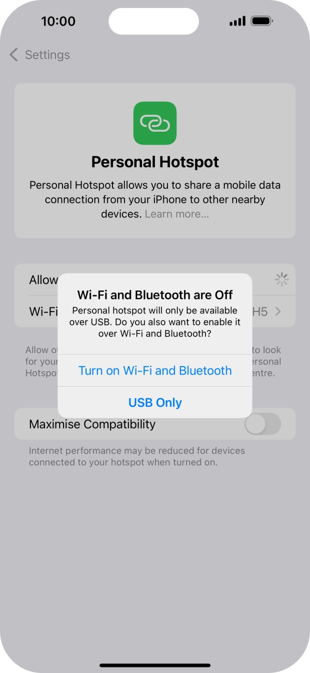 If WiFi is turned off, press Turn on Wi-Fi and Bluetooth.