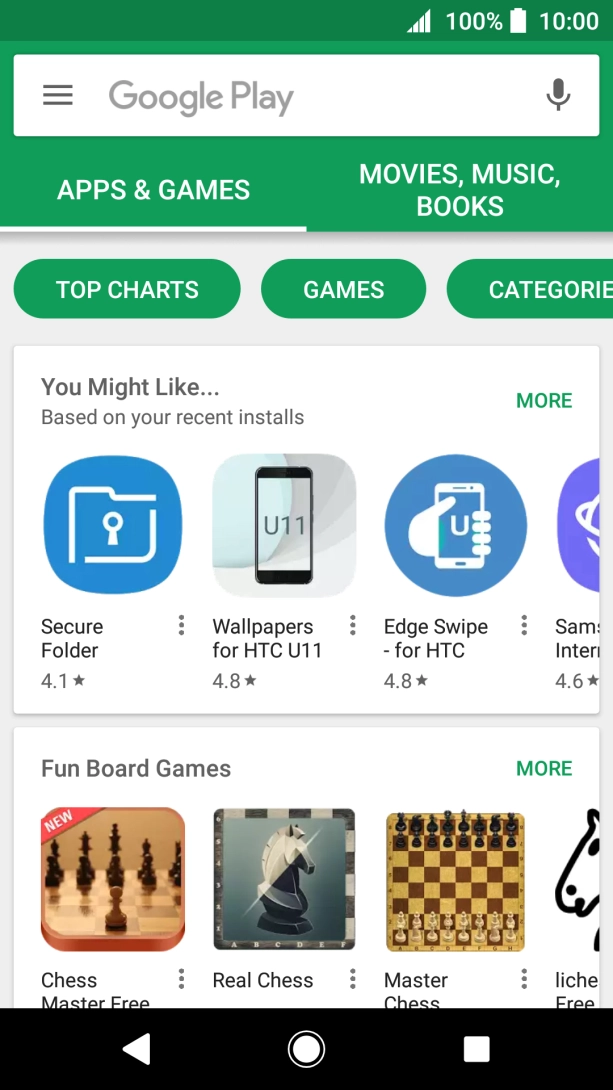 Press the search field.