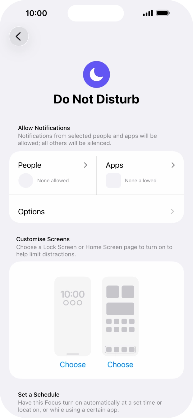 Press People and follow the instructions on the screen to select which contacts you would like to receive calls and notifications from when Do Not Disturb is turned on. Press People and follow the instructions on the screen to select which contacts you would like to receive calls and notifications from when Do Not Disturb is turned on.