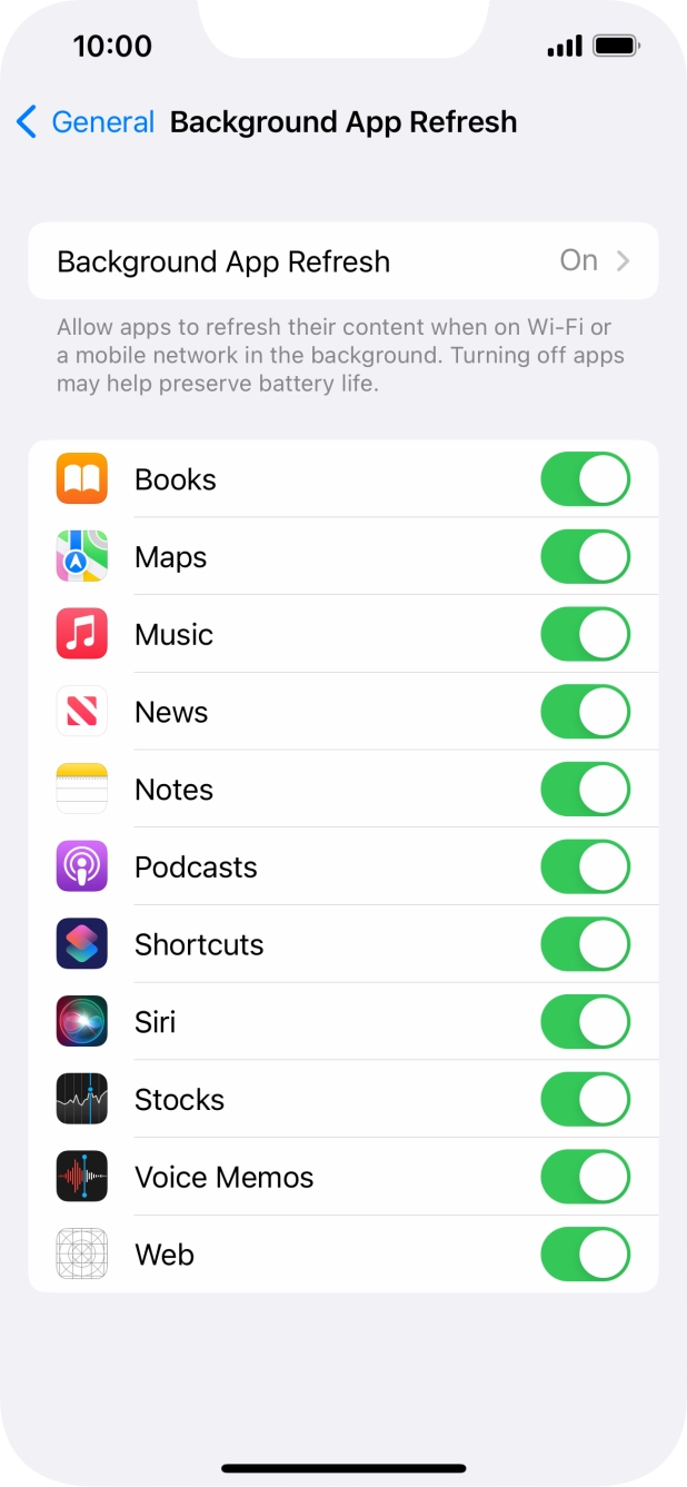 Press Background App Refresh.