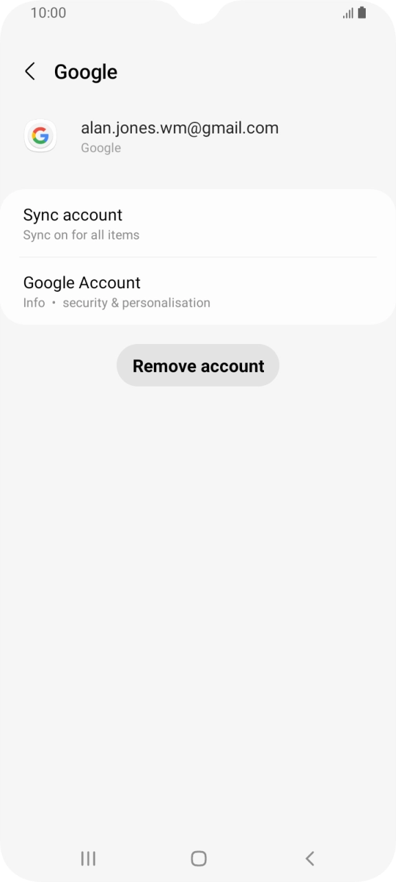 Press Sync account.