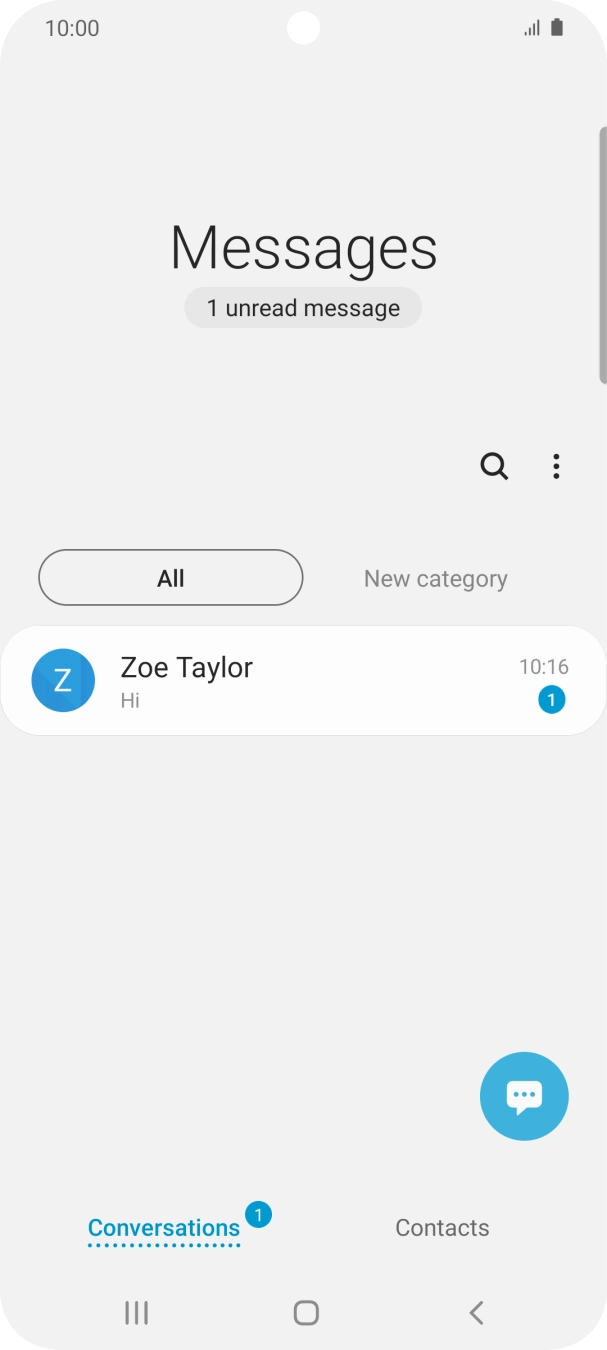 Press the new message icon. Press the new message icon.