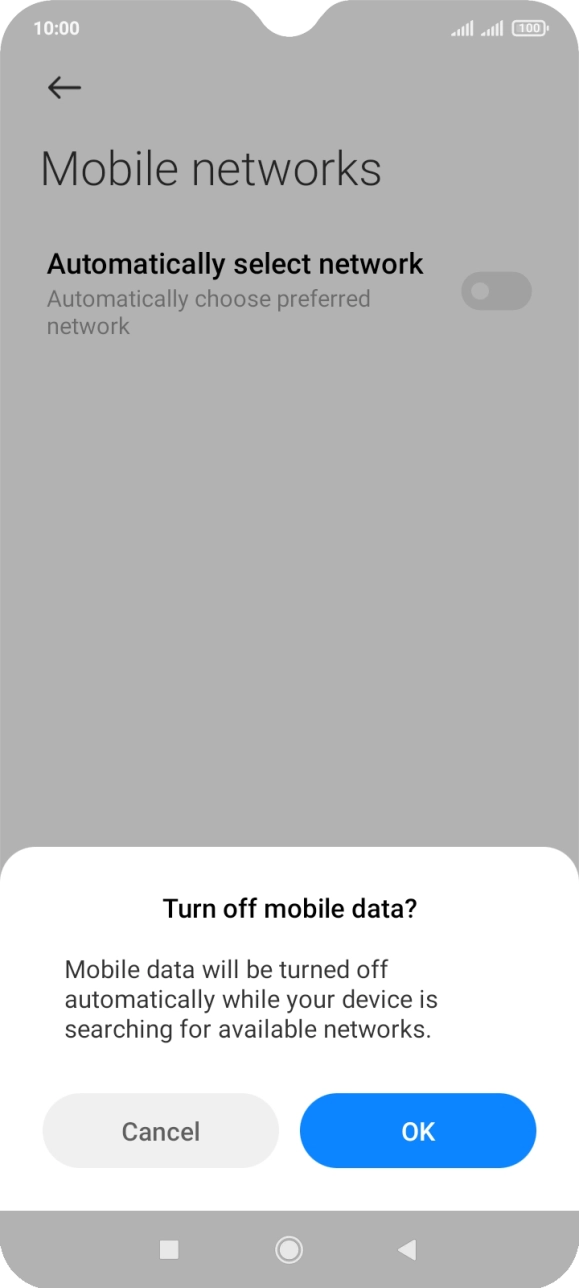 Press OK and your phone will search for networks. Press OK and your phone will search for networks.