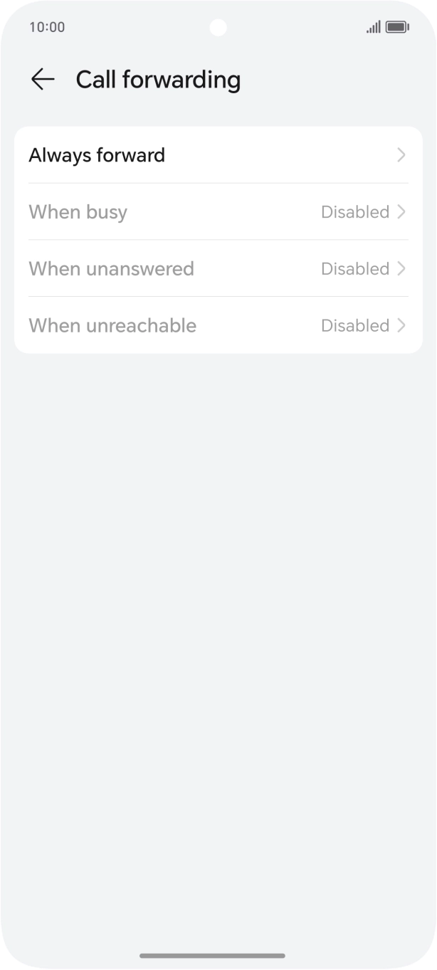 Press the required divert type.