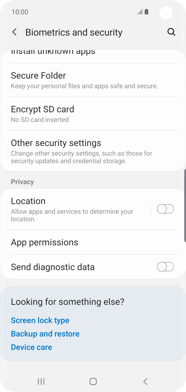 Press Other security settings.