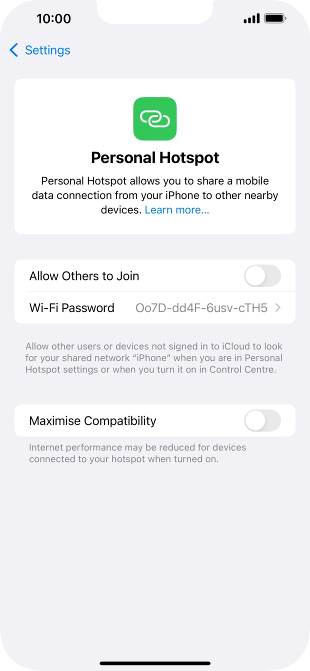 Press Wi-Fi Password and key in the required password.