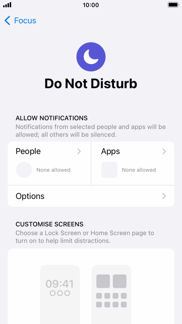 Press People and follow the instructions on the screen to select which contacts you would like to receive calls and notifications from when Do Not Disturb is turned on. Press People and follow the instructions on the screen to select which contacts you would like to receive calls and notifications from when Do Not Disturb is turned on.