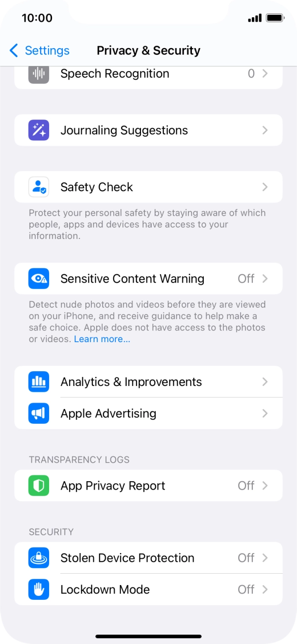 Press App Privacy Report.