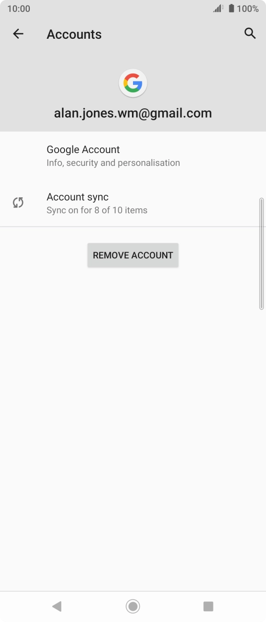 Press Account sync.