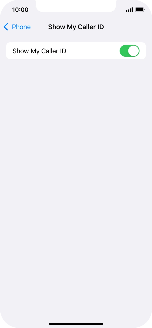 Press the indicator next to 'Show My Caller ID' to turn the function on or off. Press the indicator next to 'Show My Caller ID' to turn the function on or off.
