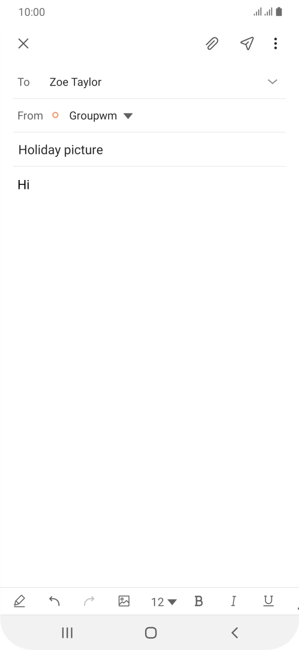Press the attachment icon. Press the attachment icon.