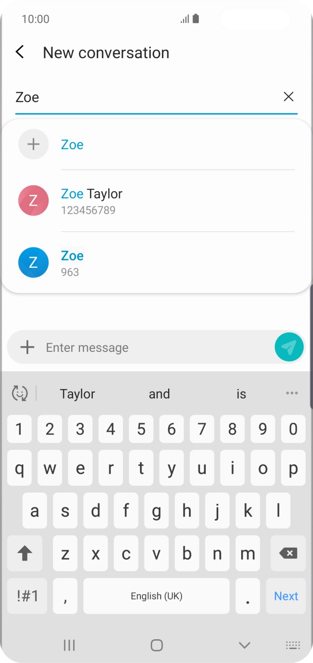 Press the required contact. Press the required contact.
