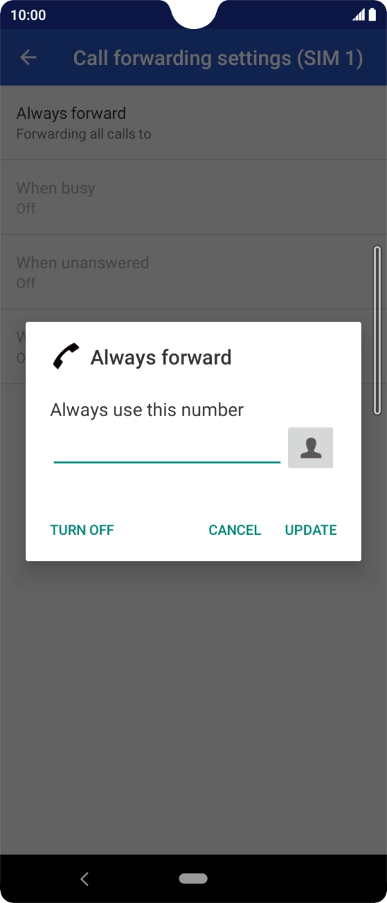 Press TURN OFF.
