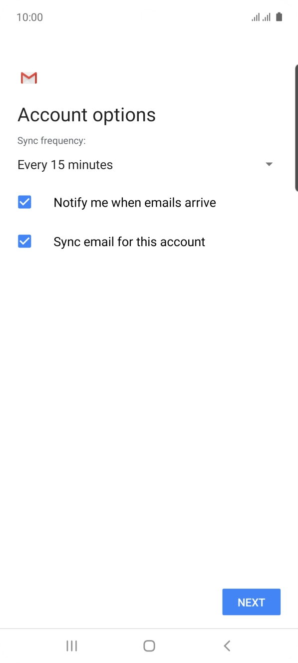 Press the drop down list below 'Sync frequency:'. Press the drop down list below 'Sync frequency:'.