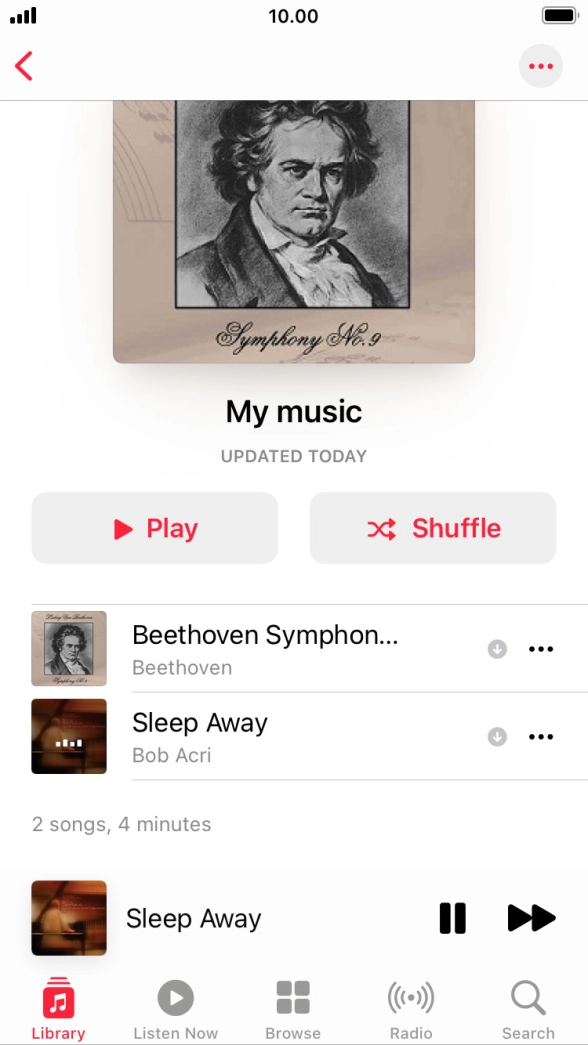 Press the song title. Press the song title.