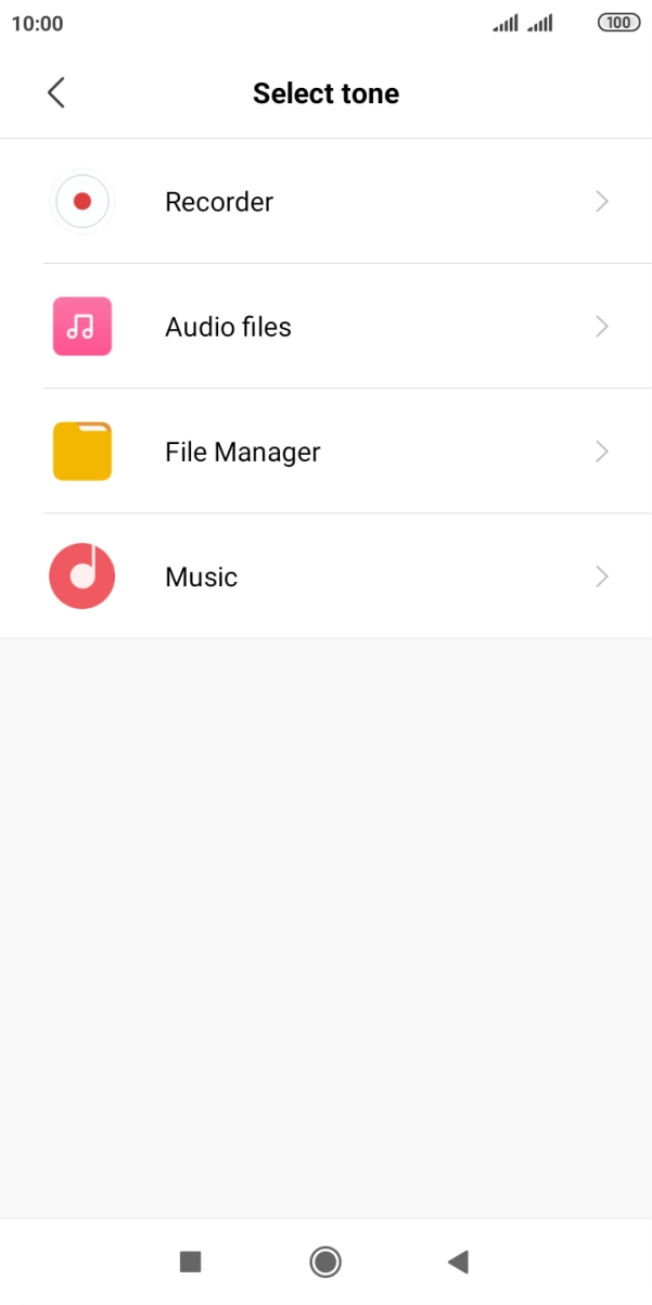 Press Audio files.