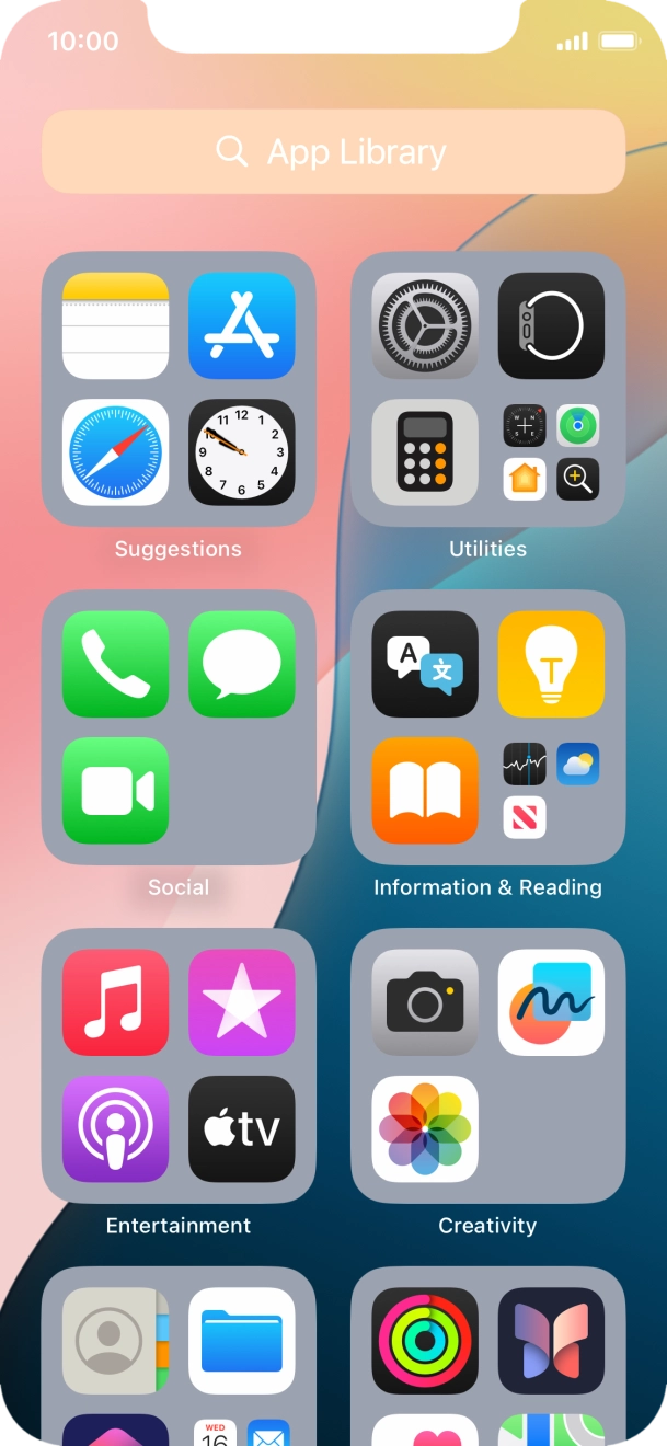 Press the required app. Press the required app.