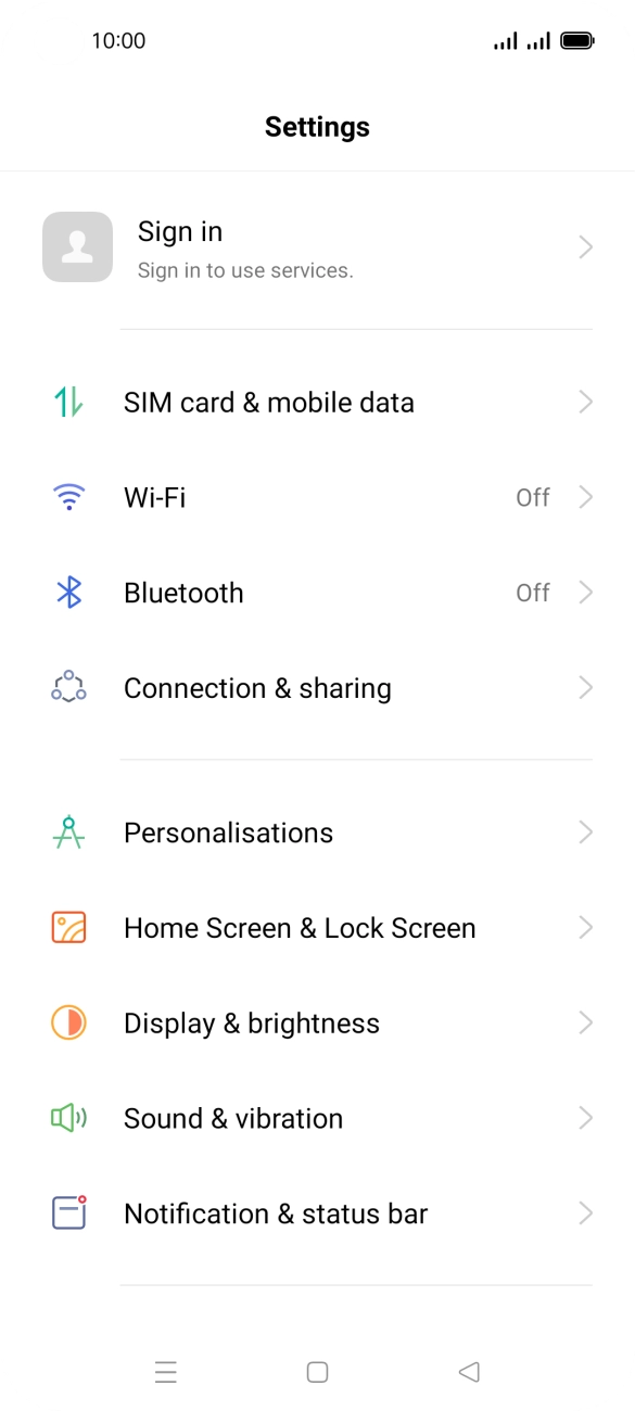 Press Notification & status bar.