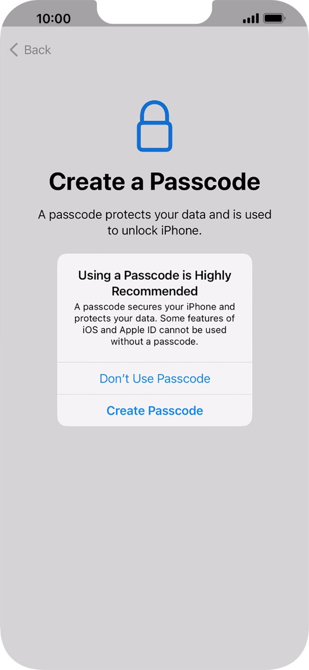 If you turn off the function, press Don't Use Passcode. If you turn off the function, press Don't Use Passcode.