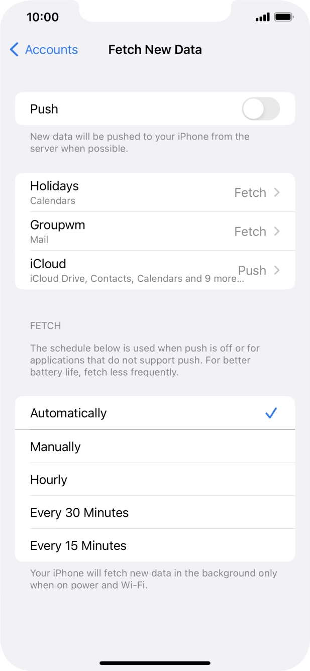 If you turn off the function, press the required setting.