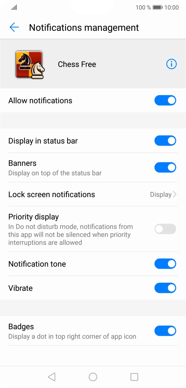 Press the indicator next to 'Allow notifications' to turn on the function.
