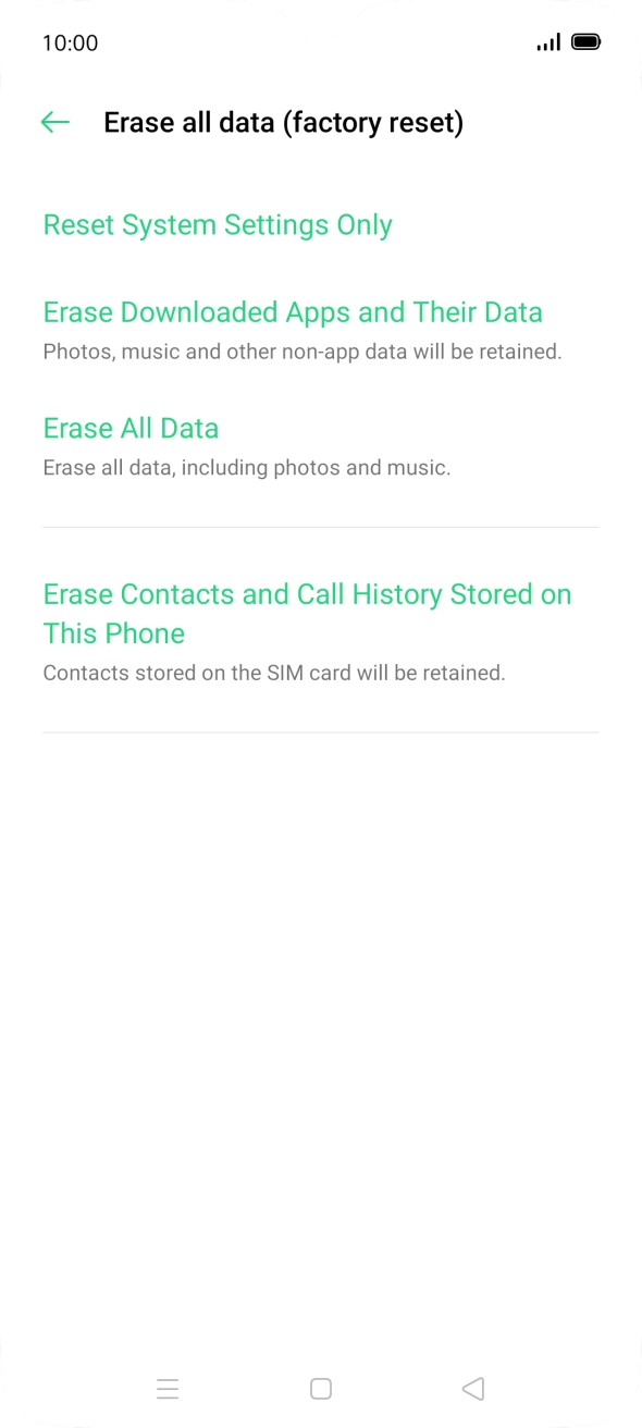 Press Erase All Data.
