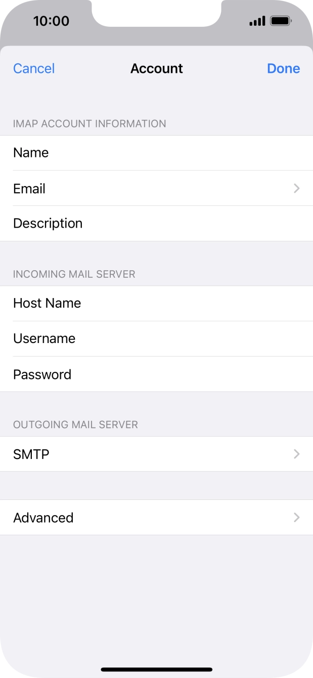 Press SMTP. Press SMTP.