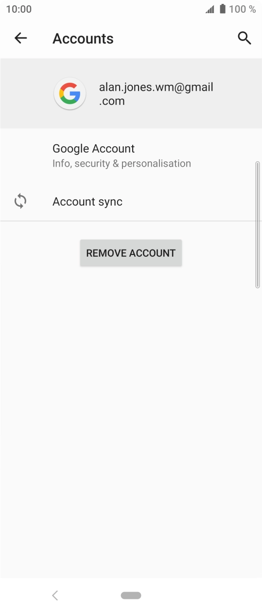 Press Account sync.